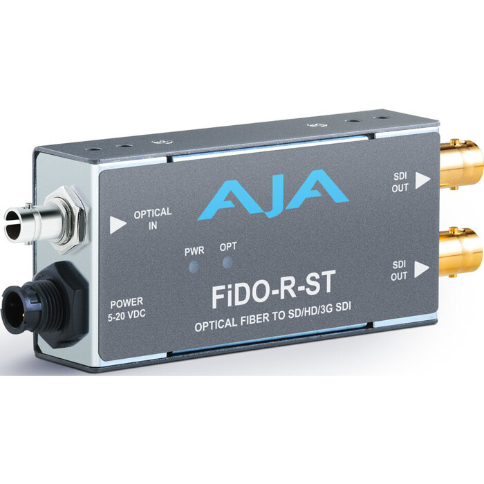 Aja AJA FiDO-R-ST 1-Channel Single-Mode ST Fiber to 3G-SDI Receiver