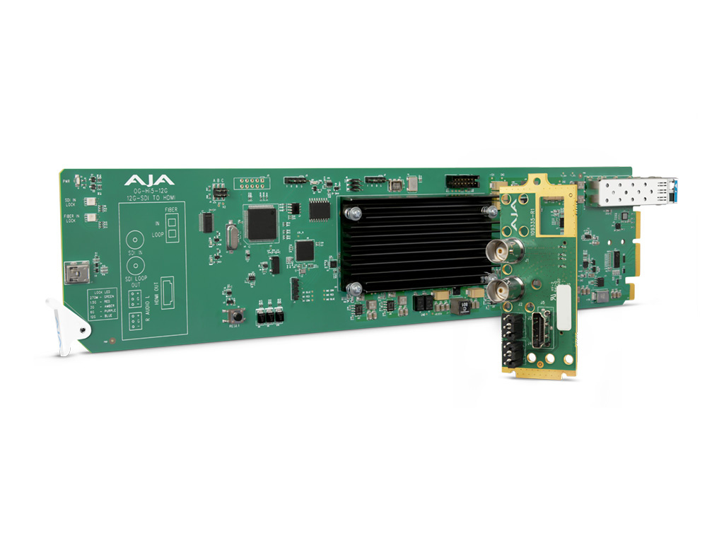 Aja AJA OG-Hi5-12G-R-ST - 12G-SDI to HDMI 2.0 Conversion with ST Fiber Receiver