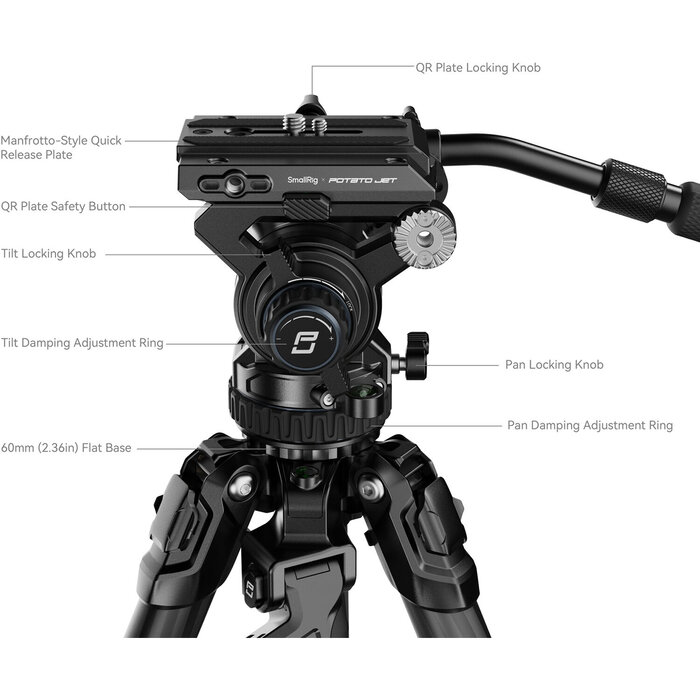 Smallrig SmallRig 4259 x Potato Jet Tribex Hydraulic Carbon Fiber Tripod Kit