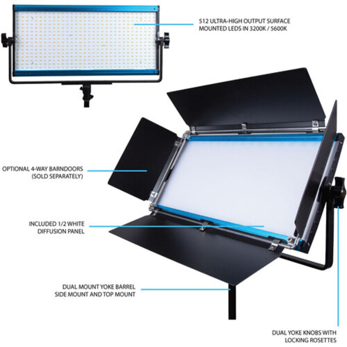 Dracast Dracast X Series LED1000 Bi-Color LED Video Light Panel with Dual NP-F Battery Plate