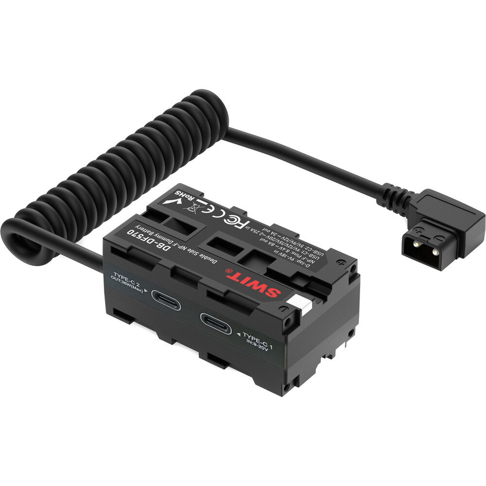 Swit Swit DB-DF570 Dual Side NP-F Dummy Accu met USB-C