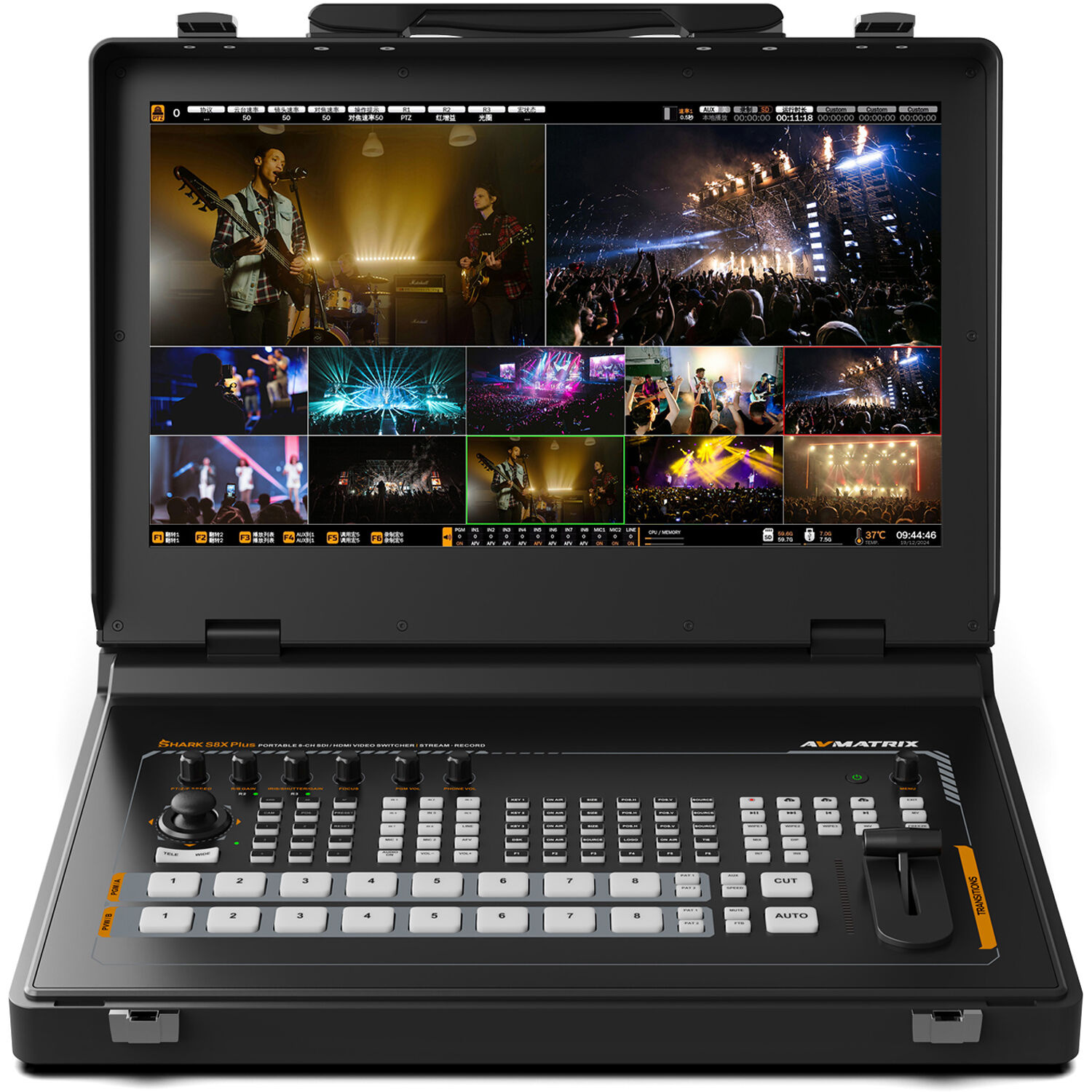 AVMatrix AVMATRIX SHARK S8X PLUS 8-Kanaals SDI/HDMI Video Switcher met NDI|HX