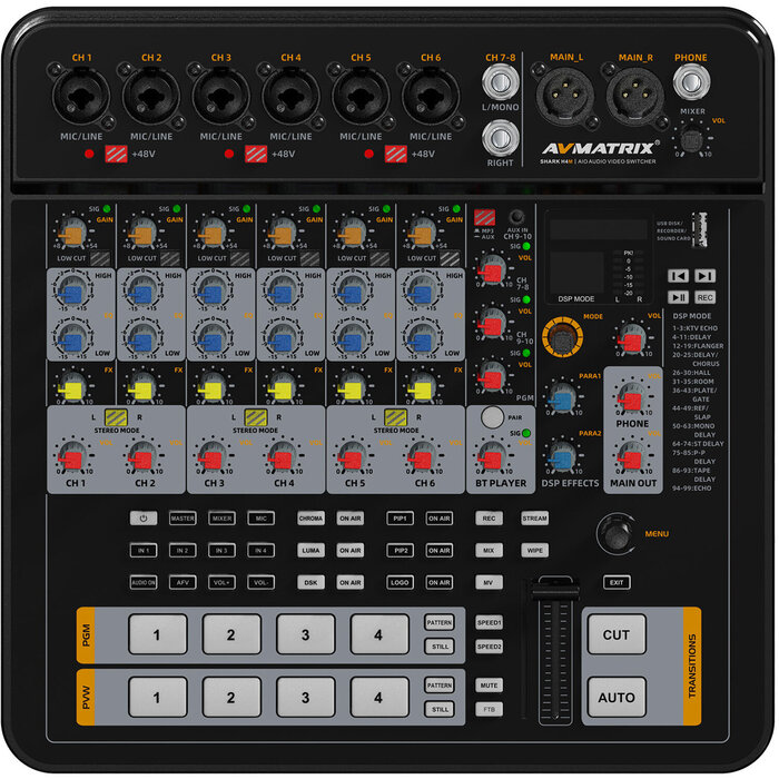 AVMATRIX SHARK H4M 4-Kanaals HDMI AV Switcher