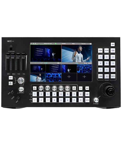iStream The iStream PTZ Switch NDI is an easy to use NDI HX2 Switcher with integrated PTZ controller and Touchscreen