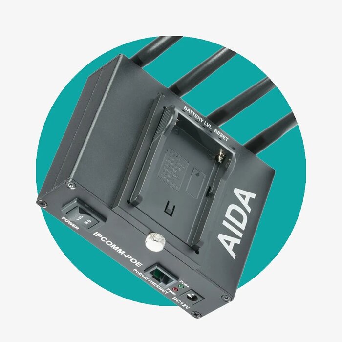 AIDA Aida IPCOMM-POE - Wireless Video and Control Transmitter with PoE+ and NP-F Battery Support