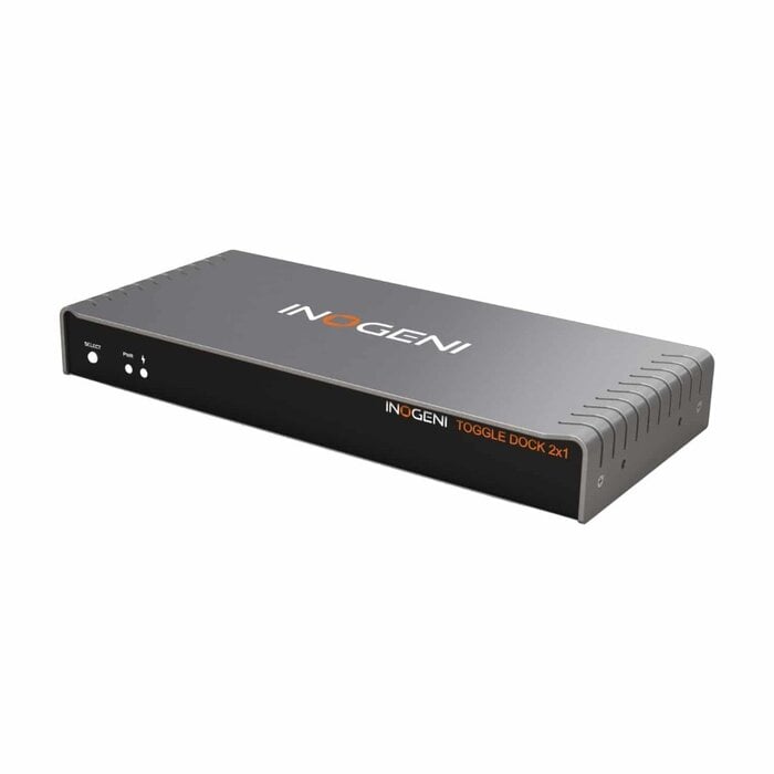 INOGENI Inogeni TOGGLE DOCK 2×1 - BYOM Switcher en Dock / 2 Laptops / 4K60 / 100W USB-C