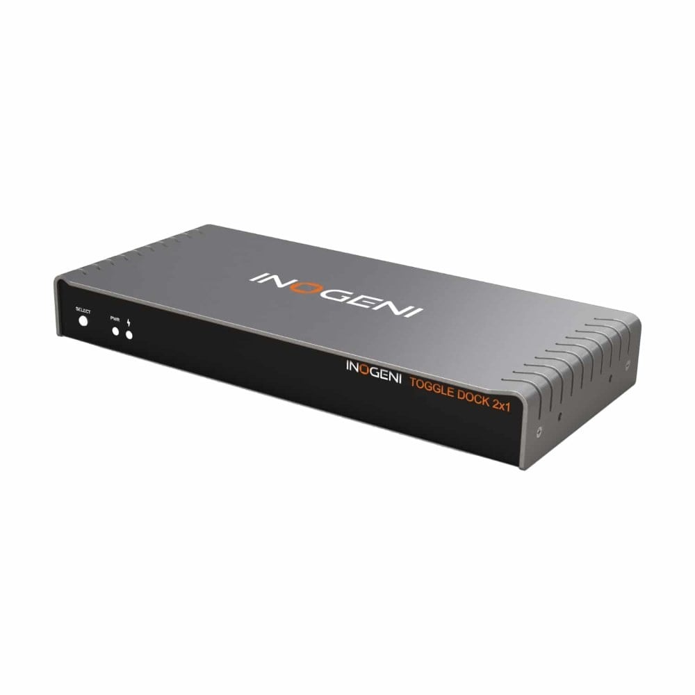 INOGENI Inogeni TOGGLE DOCK 2×1 - BYOM Switcher and Dock / 2 Laptops / 4K60 / 100W USB-C
