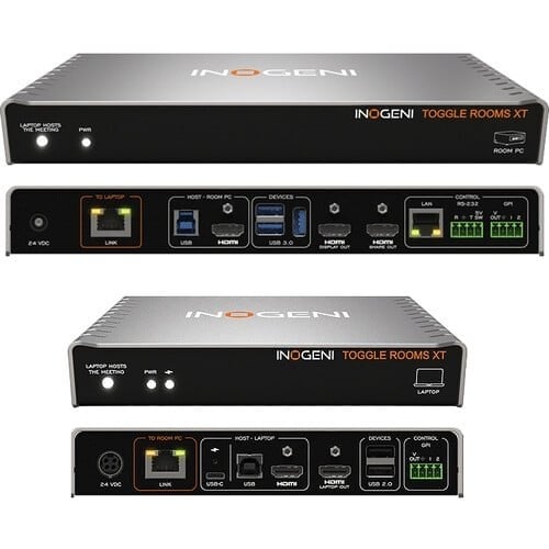 INOGENI Inogeni TOGGLE ROOMS XT - BYOD/BYOM Switcher voor Grote Ruimtes / 3 Hosts / Verlenging via CAT6A