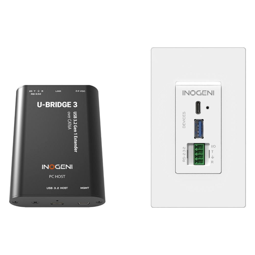 INOGENI Inogeni U-BRIDGE 3 WP - USB 3.2 Gen 1 Extender met Wandplaat / Tot 100 m via CAT6A