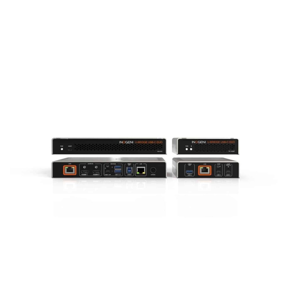 INOGENI Inogeni U-BRIDGE USB-C DUO - USB-C Extender via CAT6A / 2× HDMI 4K30 / 100W Laden