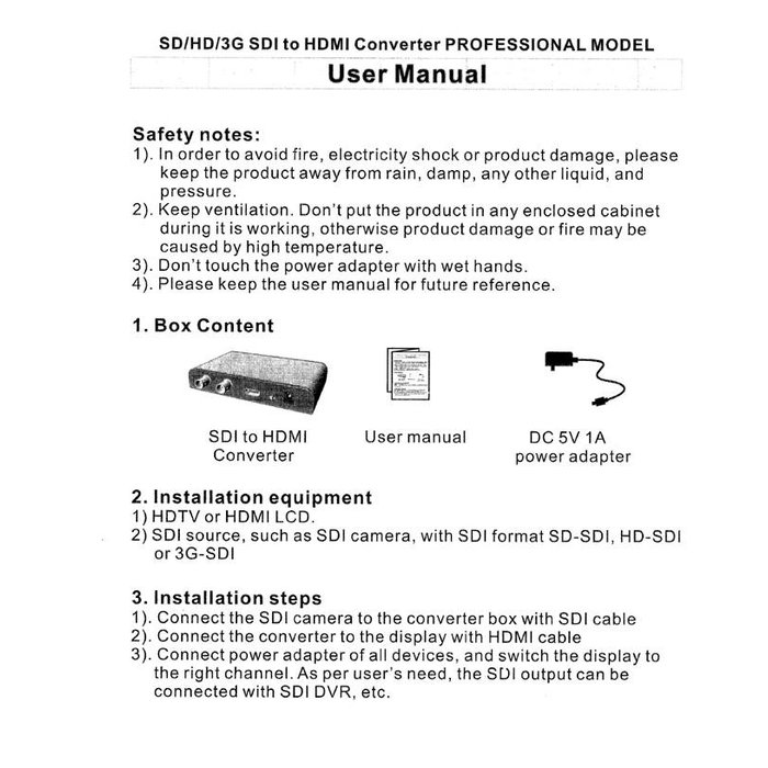 SDI to HDMI Converter / Scaler
