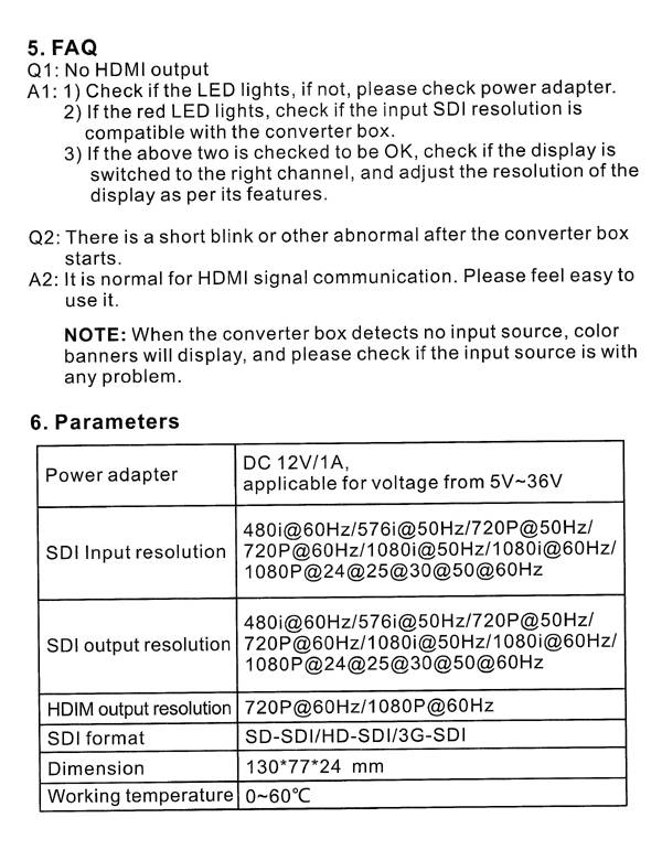 SDI to HDMI Converter / Scaler