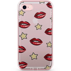 Casimoda iPhone 7 rosegold transparant hoesje - Lips & stars