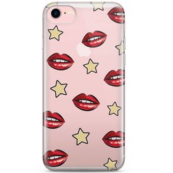 iPhone 8/7 transparant hoesje - Lips & stars