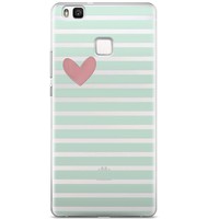 Casimoda Huawei P9 Lite transparant hoesje - Mint hart