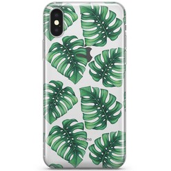 Casimoda iPhone X/XS transparant hoesje - Palmbladeren