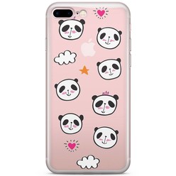 Casimoda iPhone 7 Plus / iPhone 8 Plus transparant hoesje - Panda