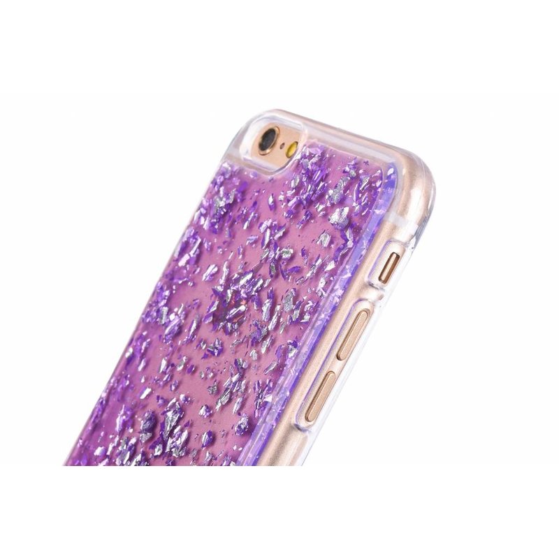 Casimoda iPhone 6/6s siliconen hoesje - Paarse blaadjes
