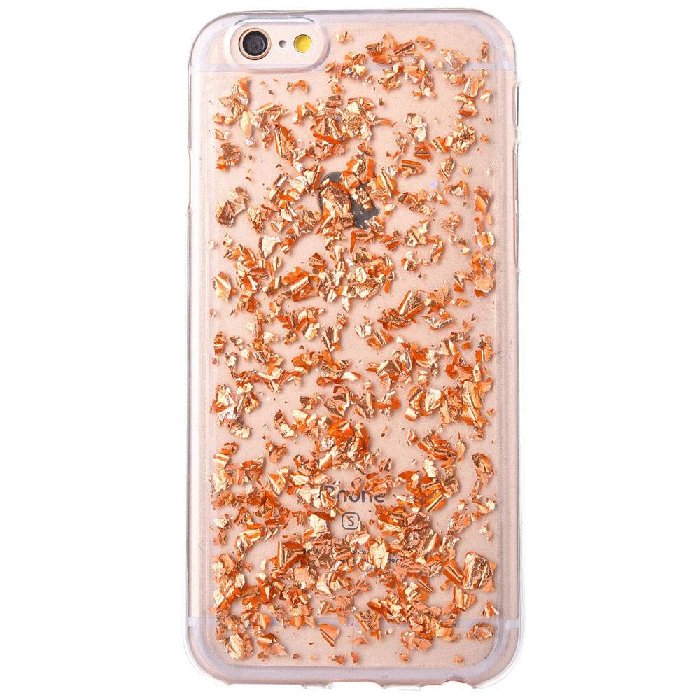 iPhone 6 6s siliconen hoesje Rosegouden blaadjes