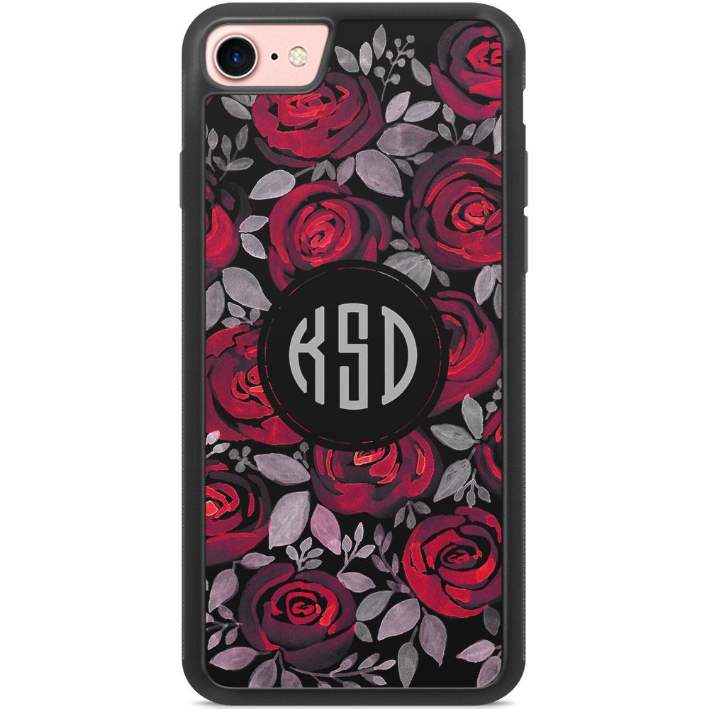 hoesje met monogram Rode rozen