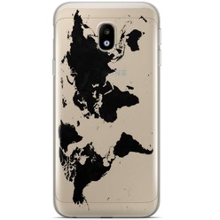 Casimoda Samsung Galaxy J3 2017 siliconen hoesje - Wereldmap