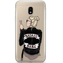 Casimoda Samsung Galaxy J3 2017 siliconen hoesje - Badass babe (blondine)