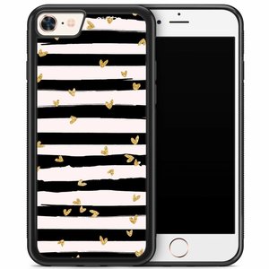 Casimoda iPhone 8/7 hoesje - Hart streepjes