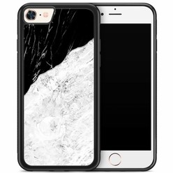 Casimoda iPhone 8/7 hoesje - Marmer zwart grijs