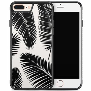 Casimoda iPhone 8 Plus/iPhone 7 Plus hoesje - Palm leaves silhouette