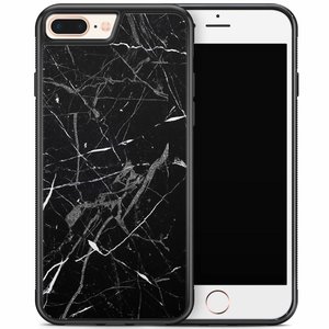 Casimoda iPhone 8 Plus/iPhone 7 Plus hoesje - Marmer zwart