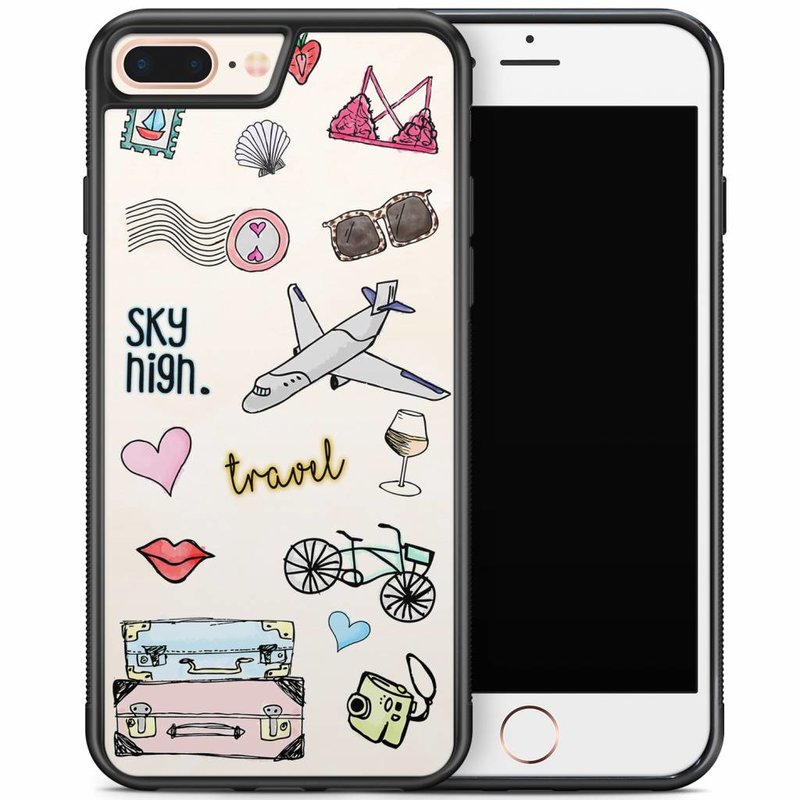 Casimoda iPhone 8 Plus/iPhone 7 Plus hoesje - Let's travel