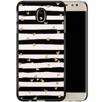 Casimoda Samsung Galaxy J3 2017 hoesje - Hart streepjes