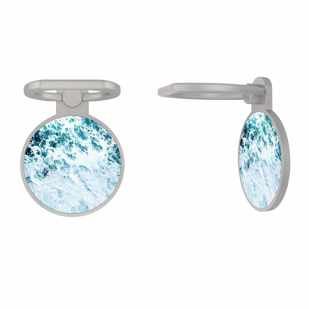 Zilveren telefoon ring houder Oceaan