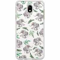 Samsung Galaxy J7 2017 hoesje - Floral olifantjes