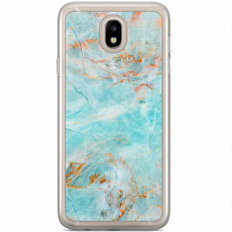 Casimoda Samsung Galaxy J3 2017 siliconen hoesje - Turquoise marmer