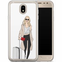 Casimoda Samsung Galaxy J3 2017 siliconen hoesje - Travel girl