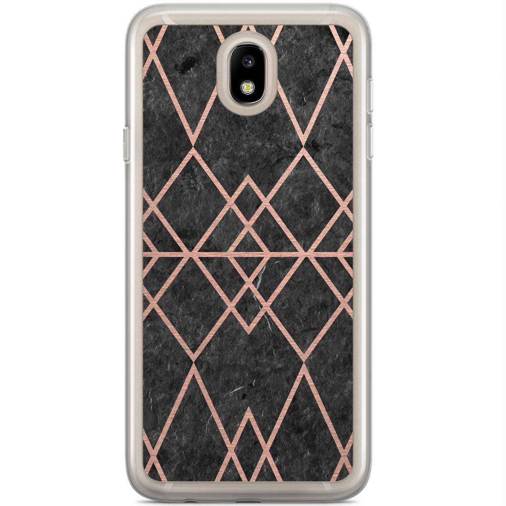 Samsung Galaxy J7 2017 Siliconen Hoesje Abstract Rose Gold huismerk kopen in de aanbieding