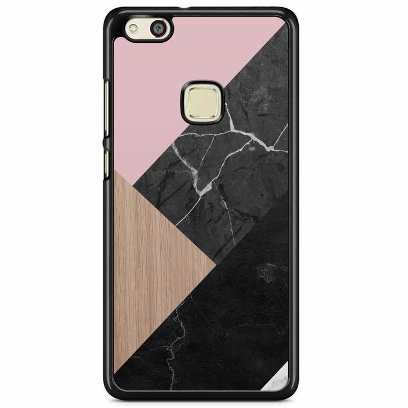 Casimoda Huawei P10 Lite hoesje - Marble wooden mix