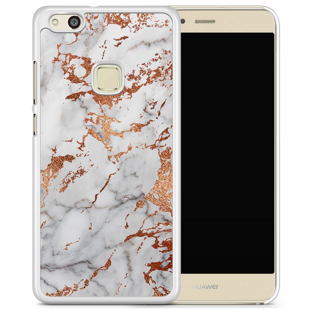 Huawei P10 Lite hoesje Rose goud marmer