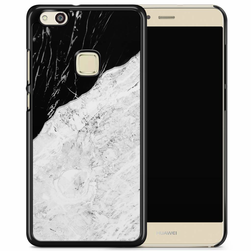 Huawei P10 Lite hoesje Marmer zwart grijs