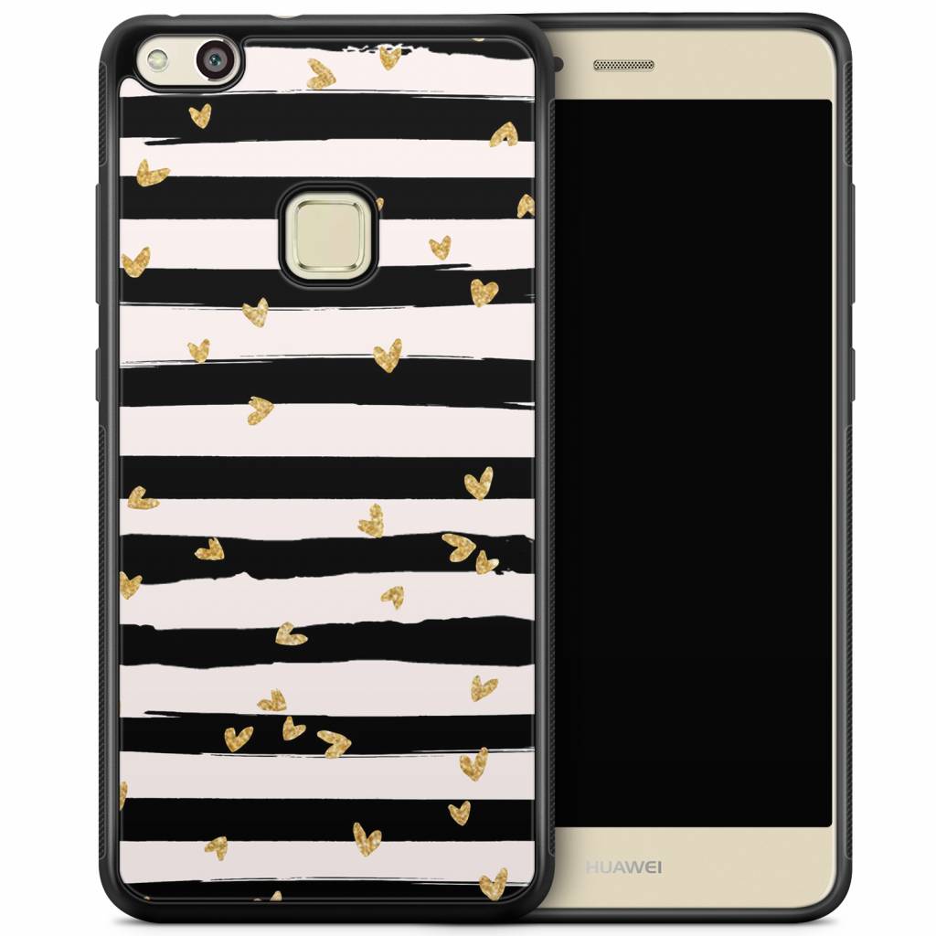 Huawei P10 Lite hoesje Hart streepjes