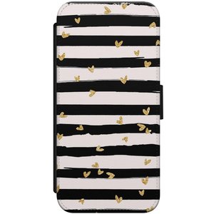 Casimoda iPhone 7/8 flipcase - Hart & streepjes