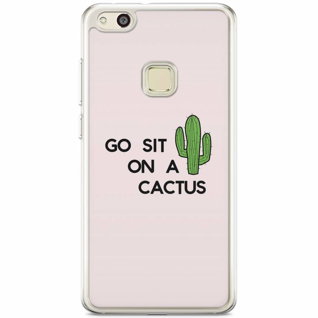 Huawei P10 Lite siliconen hoesje Go sit on a cactus