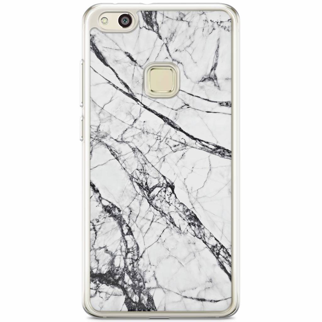 Huawei P10 Lite Siliconen Hoesje Grijs Marmer huismerk kopen in de aanbieding