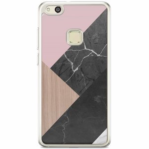 Casimoda Huawei P10 Lite siliconen hoesje - Marble wooden mix