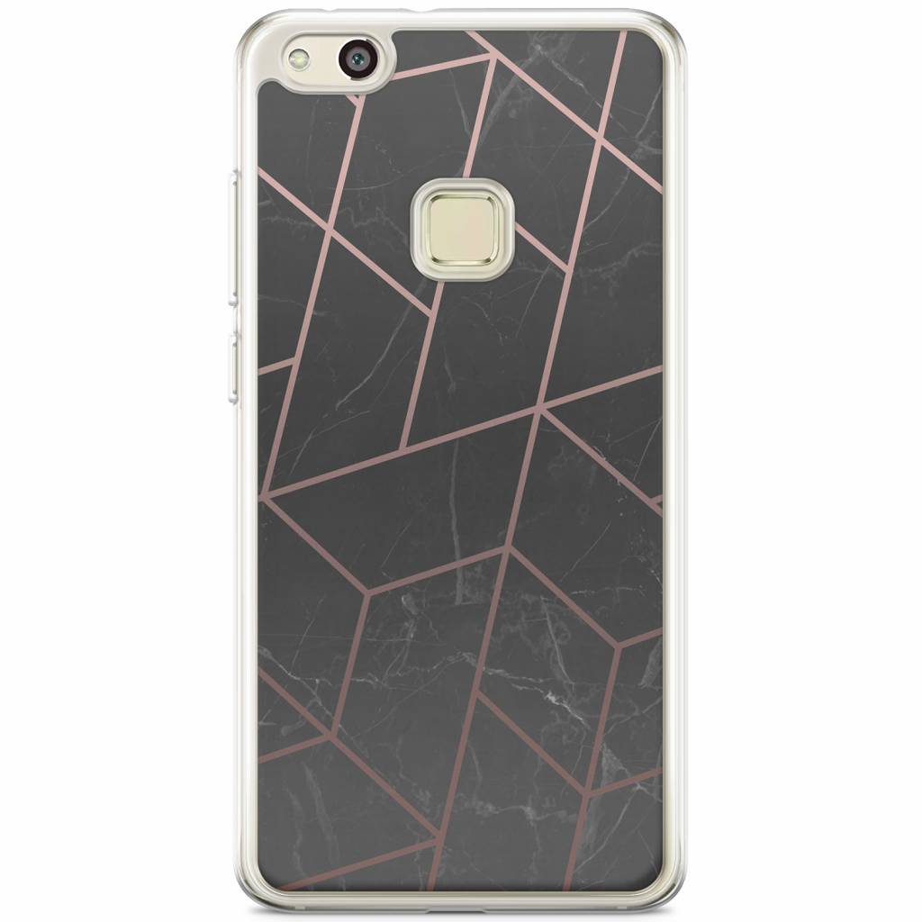 Huawei P10 Lite siliconen hoesje Marble grid