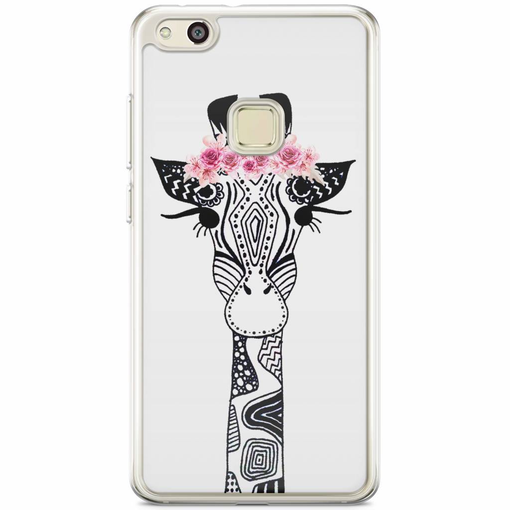 Huawei P10 Lite Siliconen Hoesje Giraffe huismerk kopen in de aanbieding
