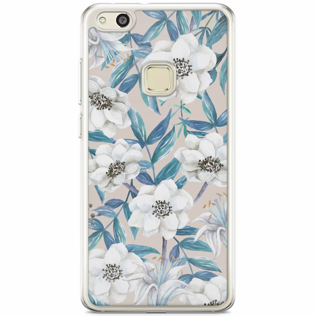Huawei P10 Lite siliconen hoesje Touch of flowers
