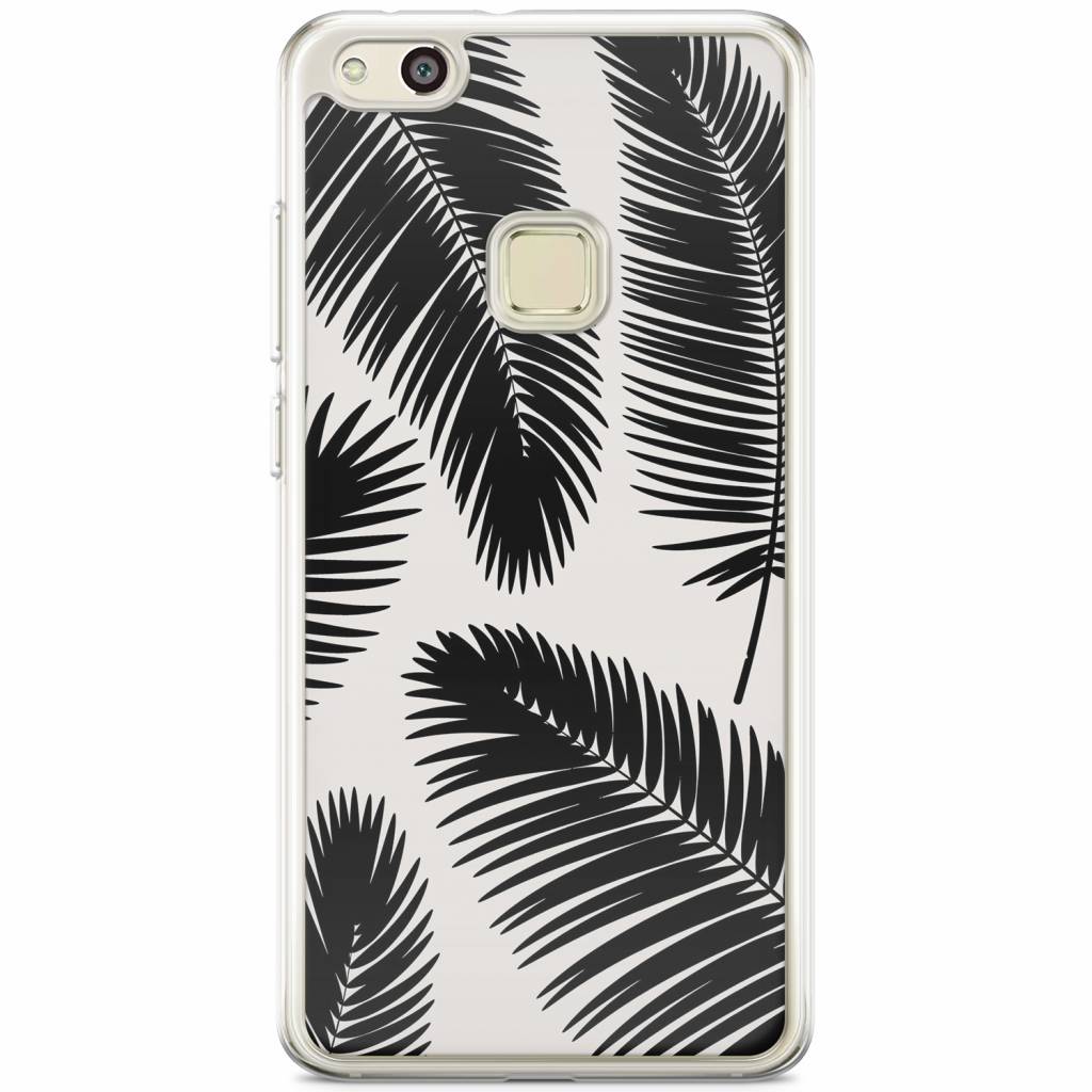 Huawei P10 Lite siliconen hoesje Palm leaves silhouette
