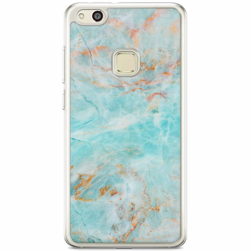 Casimoda Huawei P10 Lite siliconen hoesje - Turquoise marmer